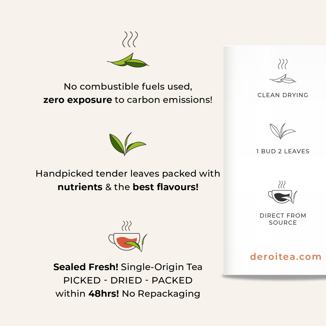 Deroi Assam Heritage Black Tea | 100% Natural Whole Leaf Assam Tea | Strong Flavour and Aroma - 100g