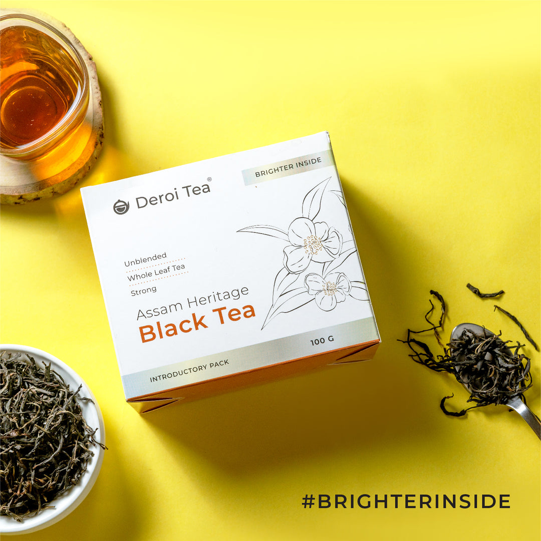 Deroi Assam Heritage Black Tea | 100% Natural Whole Leaf Assam Tea | Strong Flavour and Aroma - 100g