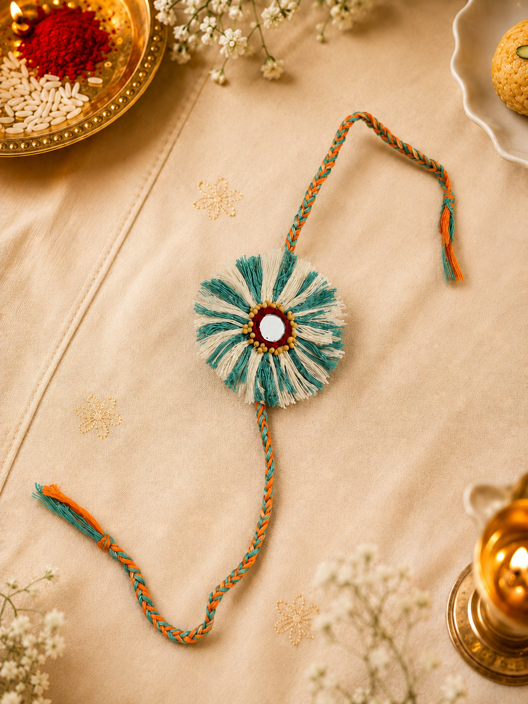 Mustard Bloom Rakhi | Handmade Plantable Rakhi with Yellow Mustard Seeds