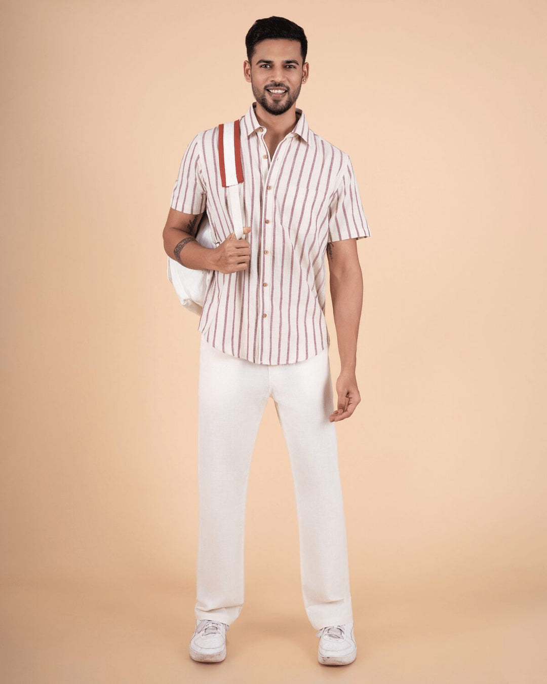 Rustic Stripe Half Sleeve Shirt