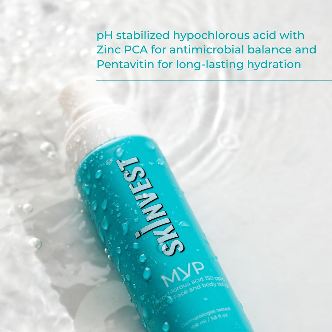 Skinvest MVP HOCl Spray with 150 ppm Hypochlorous Acid, Zinc PCA & Pentavitin | Soothes Acne & Redness | 100ml