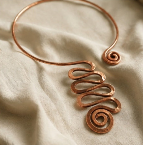 Egyptian Heritage Pure Copper Necklace for Women | Handmade Ayurvedic Copper Jewelry