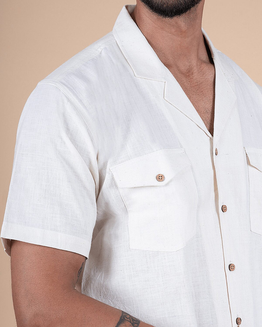 Natural Raw Double Pocket Shirt