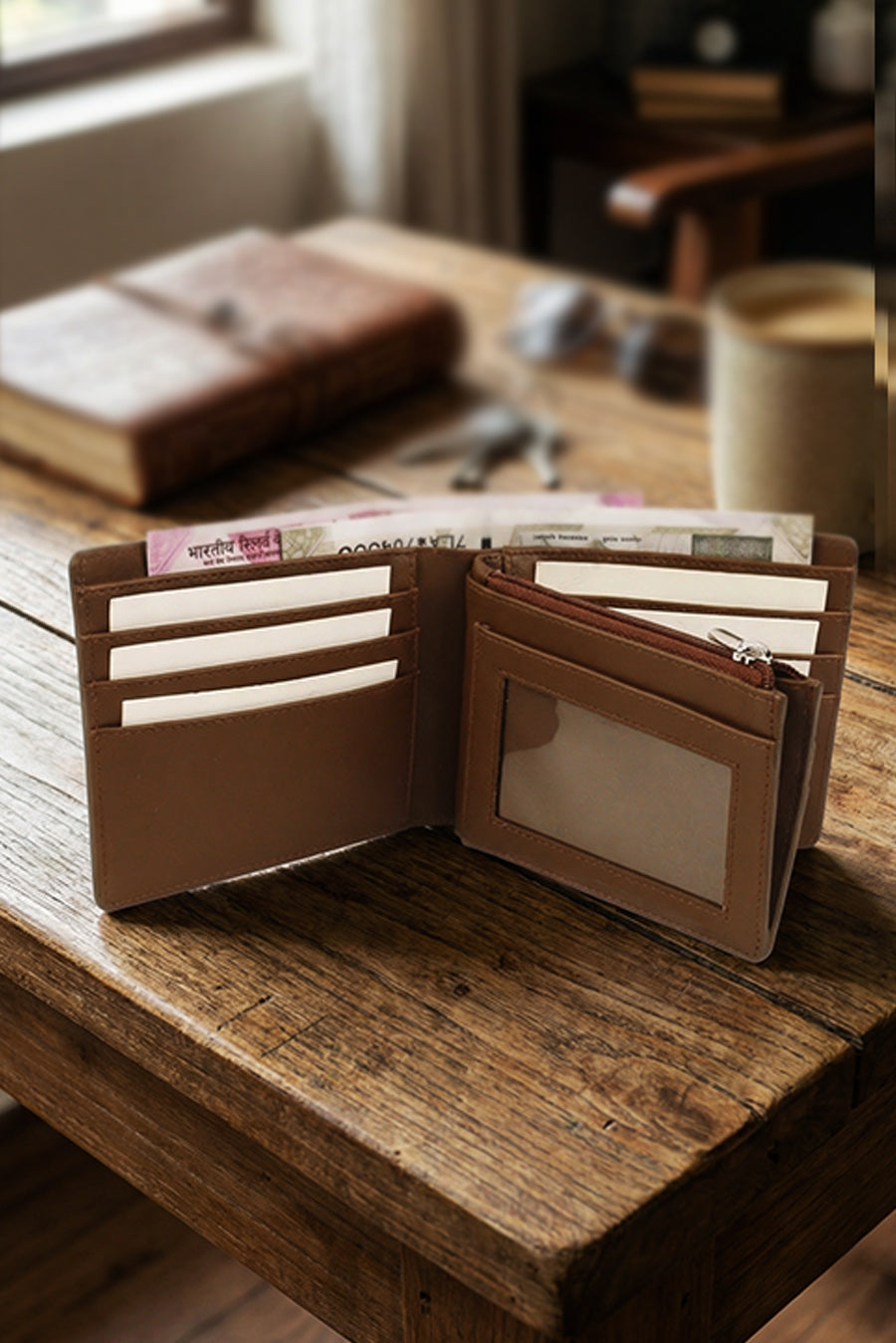 Leonardo Vegan Leather Men Bifold Wallet 