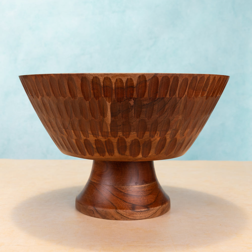 Ireka Homes Handcrafted Kalash Serving Bowls - Multipurpose Acacia Wood Bowls - Durable Bowls for Serving Food, Snacks, and Desserts (11 inches)