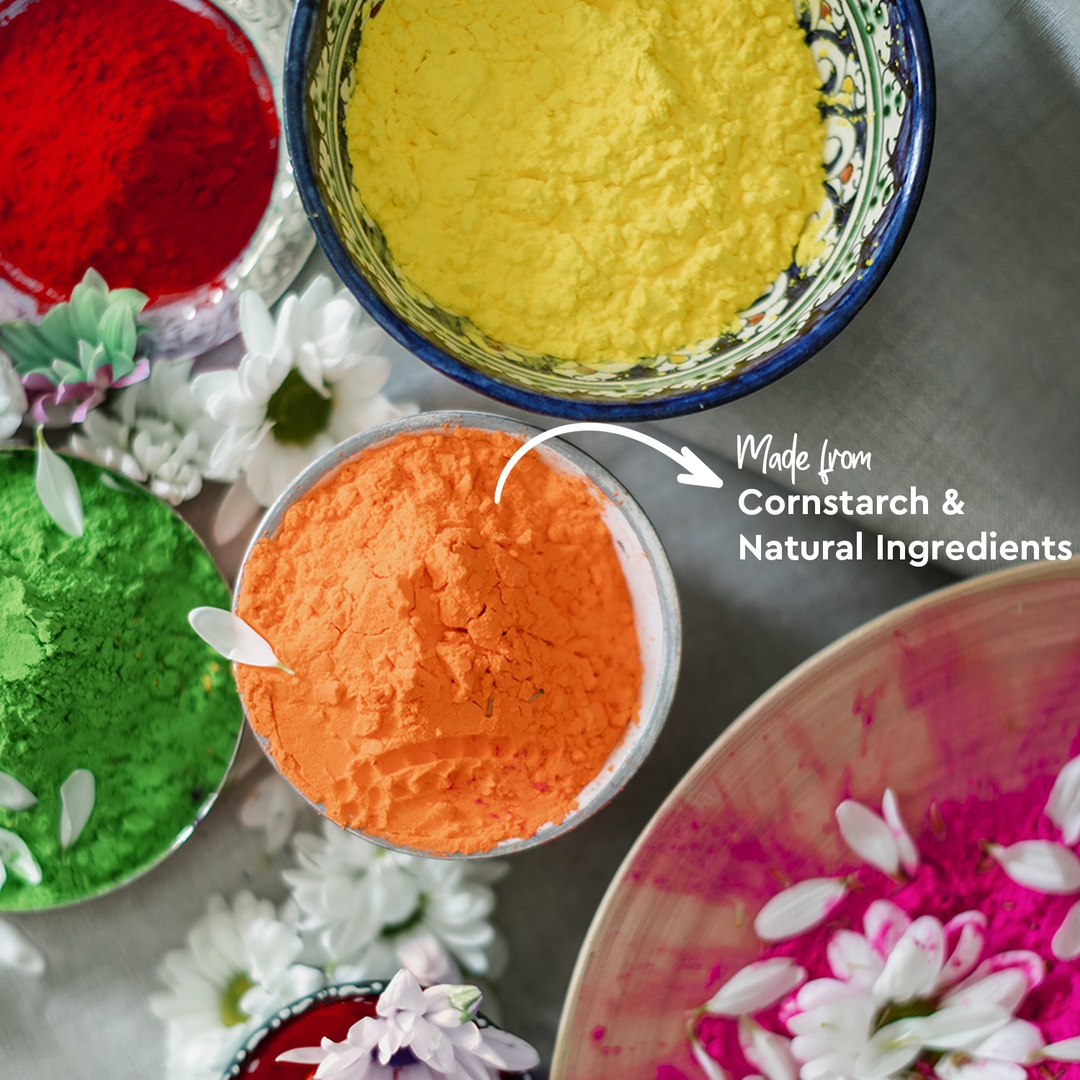 Puremazing by Imvelo Natural Herbal Gulal Colour Set for Holi - Organic Skin Friendly Holi Colour Powder with Flower Petals - Skin Friendly Scented Holi Colors Rang Gulal, Pack of 2 (Pink & Orange)