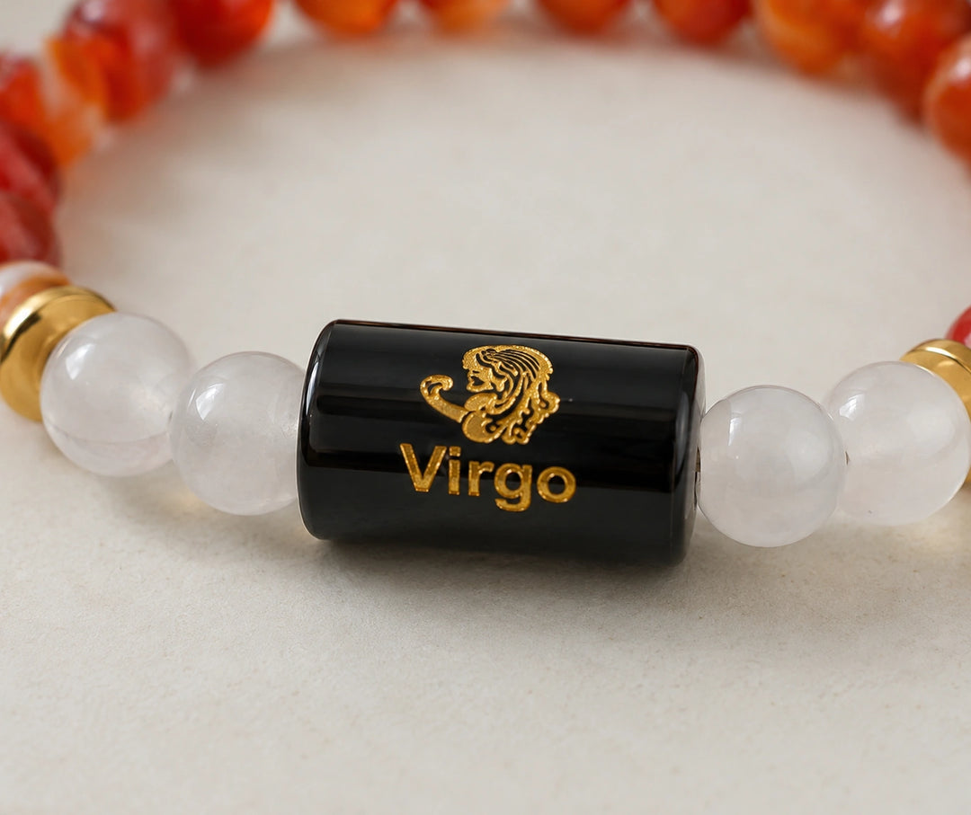 Bamboology Trends Virgo Zodiac Gemstone Bracelet | Certified Natural Crystal Bracelet for Wisdom, Focus, Prosperity & Emotional Balance