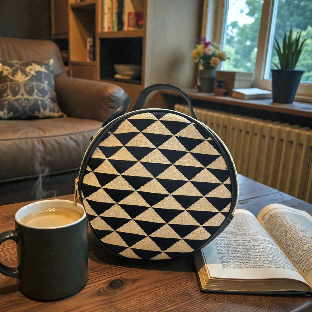 Round sling bag ( Triangle design)