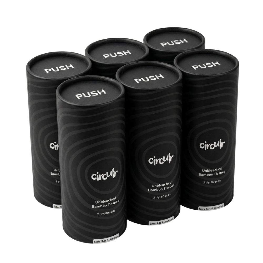 Bamboo Tissue Tube Black (Pack of 6)