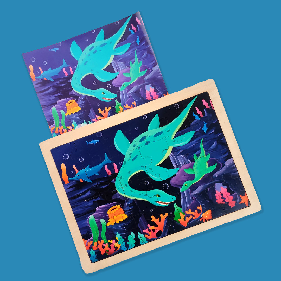 Wudly Toys Wooden Jigsaw Puzzle | Dinosaur, Ocean & Construction Themes