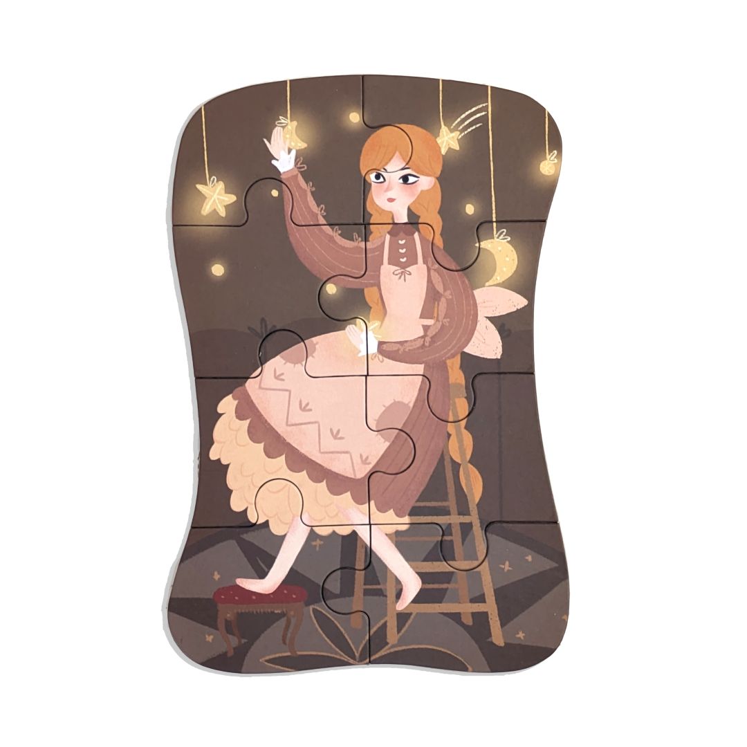 Wudly Wooden Progressive Puzzle Metal Box Princess
