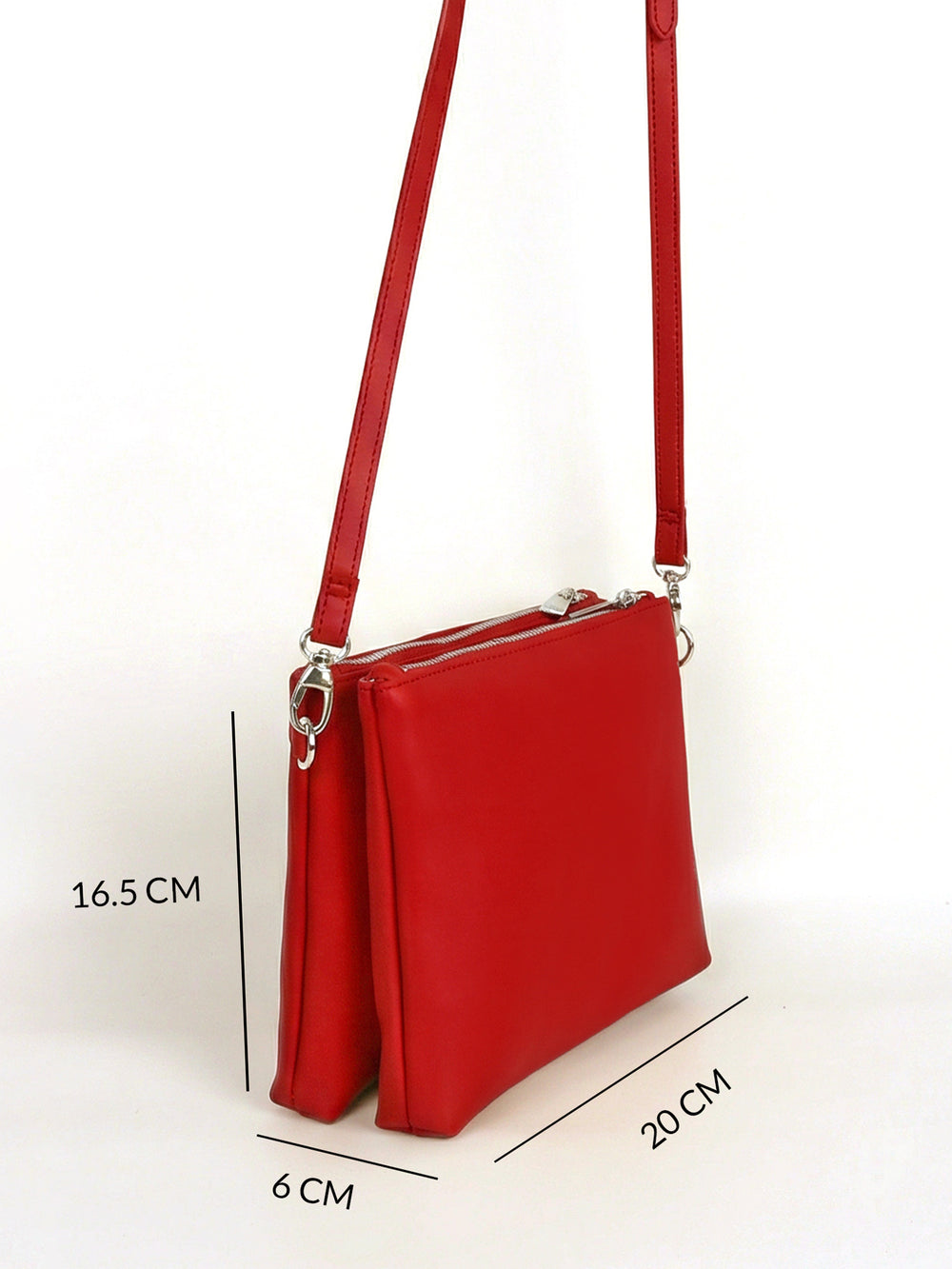 Dual Sling Vegan Leather Crossbody