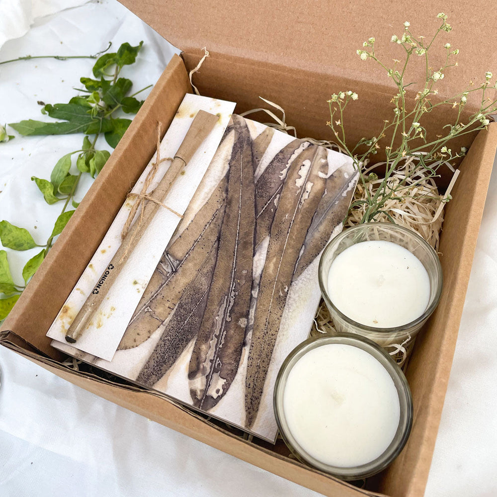 Ecoshi Serene Eucalyptus Gift Box | Journal, Pen & 2 Soy Candles