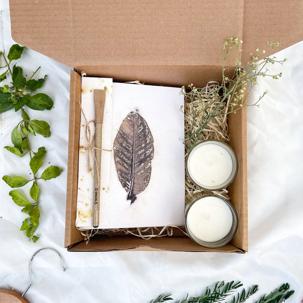 Ecoshi Serene Guava Gift Box | Stationery & 2 Soy Candles