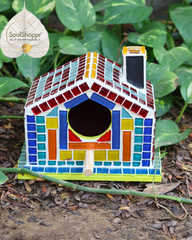 Handmade Cozy Mosaic Bird House |Outdoor Resting Place for Small Birds | Wooden Bird House | Yard, Garden & Outdoor Living | Bird & Wildlife Accessories