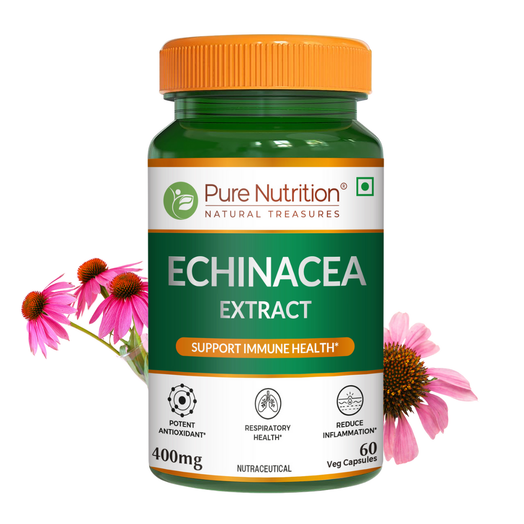Pure Nutrition Echinacea Capsules - 60 Capsules | Antioxidant, Immune Booster, and Anti-Inflammatory Support