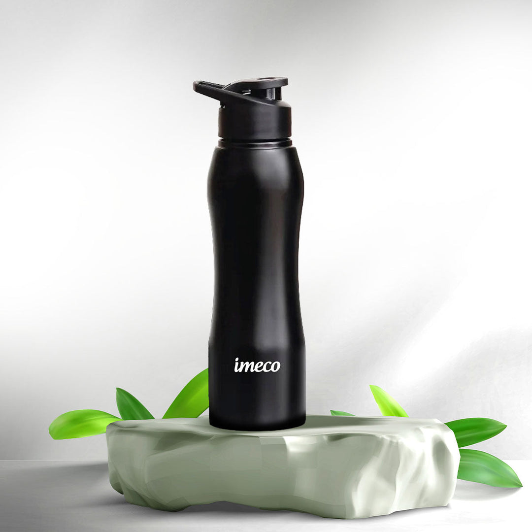 IMECO ECO-CURVE Stainless Steel Water Bottle 1 Litre - Leakproof, Rust-Free, & BPA-Free - Ideal for Gym, Office, School & Travel