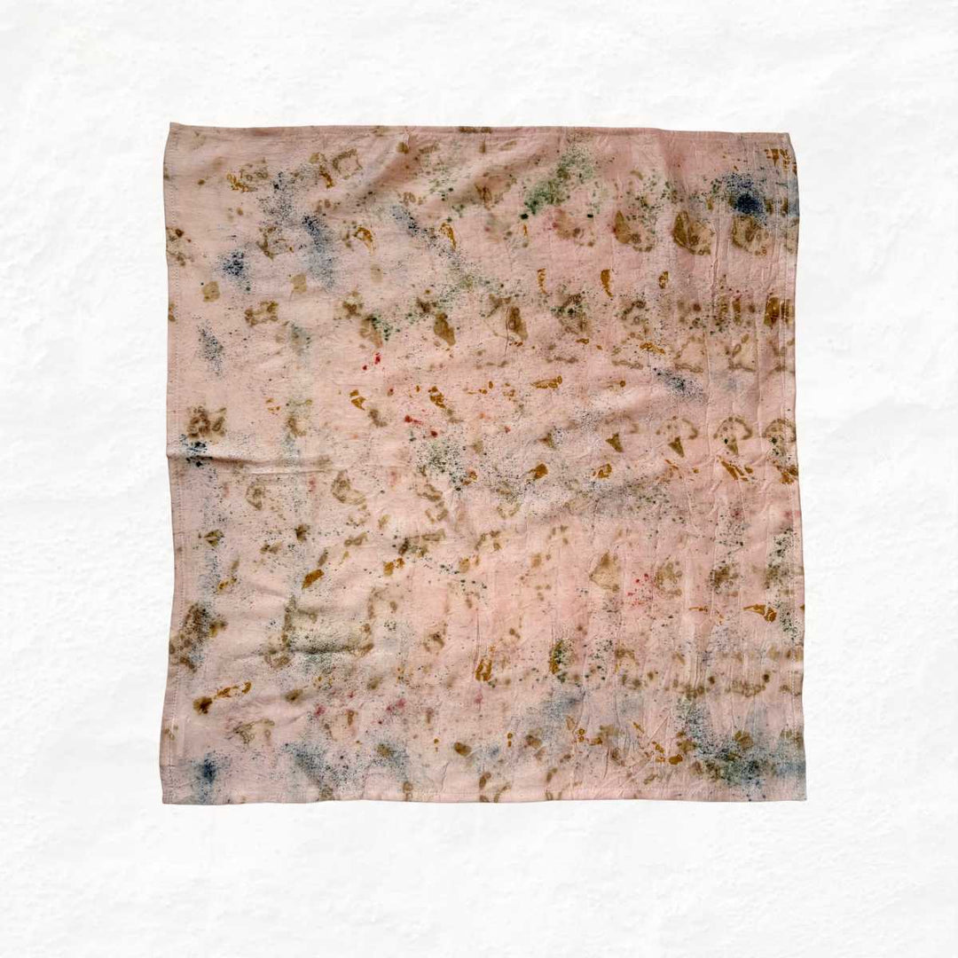 Eco - printed Blush Confetti Bandana - Suspire