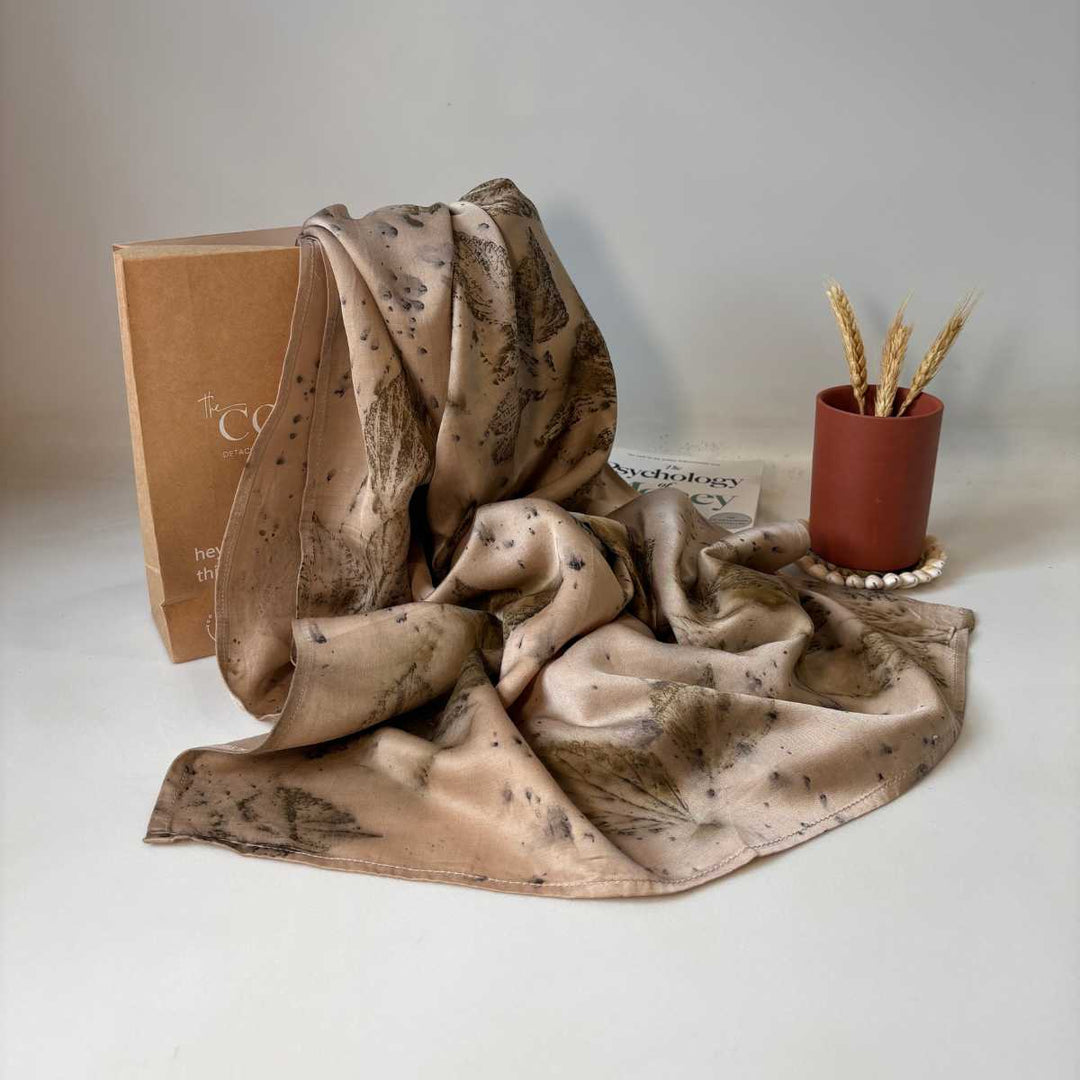 Eco - printed Blush Drift Scraf - Suspire