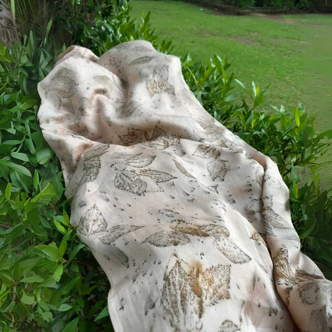 Eco - printed Blush Drift Scraf - Suspire