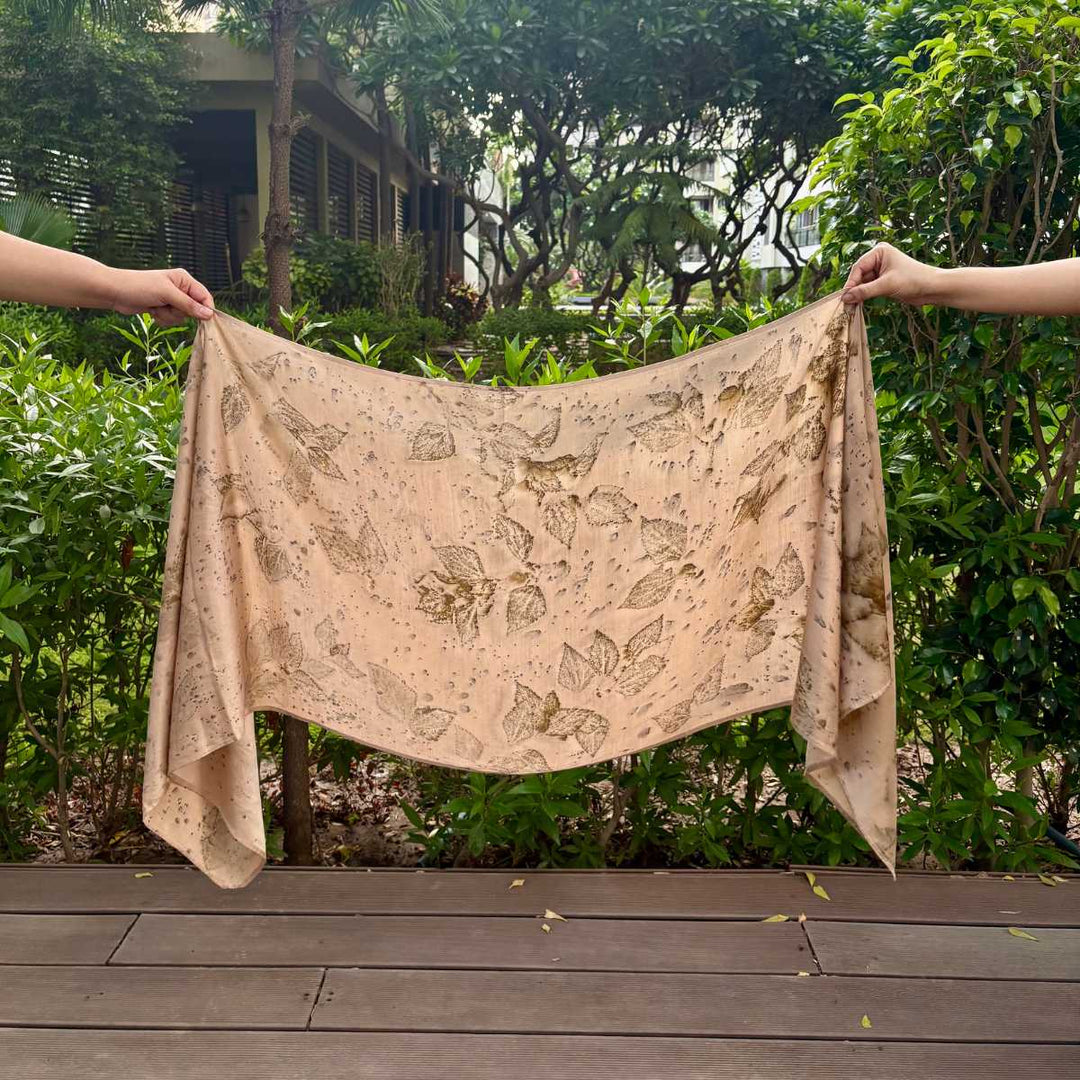 Eco - printed Blush Drift Scraf - Suspire