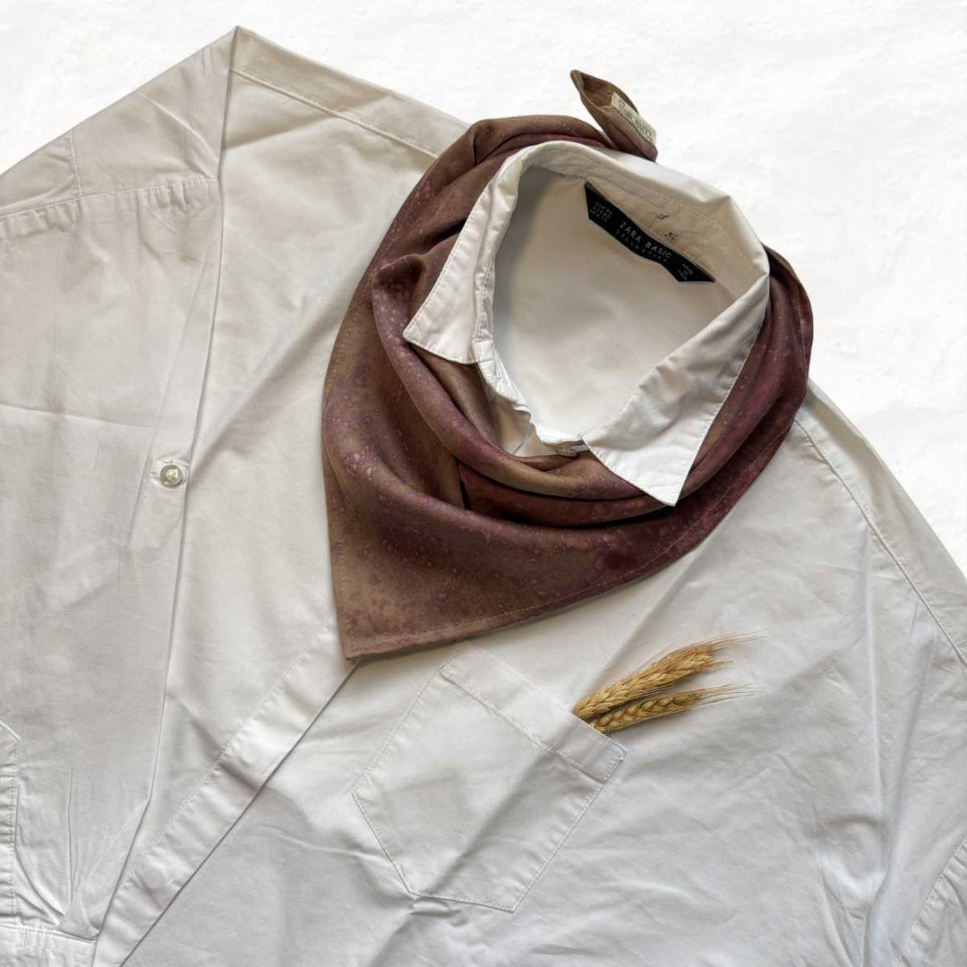 Eco - printed Lavender Rain Bandana - Suspire