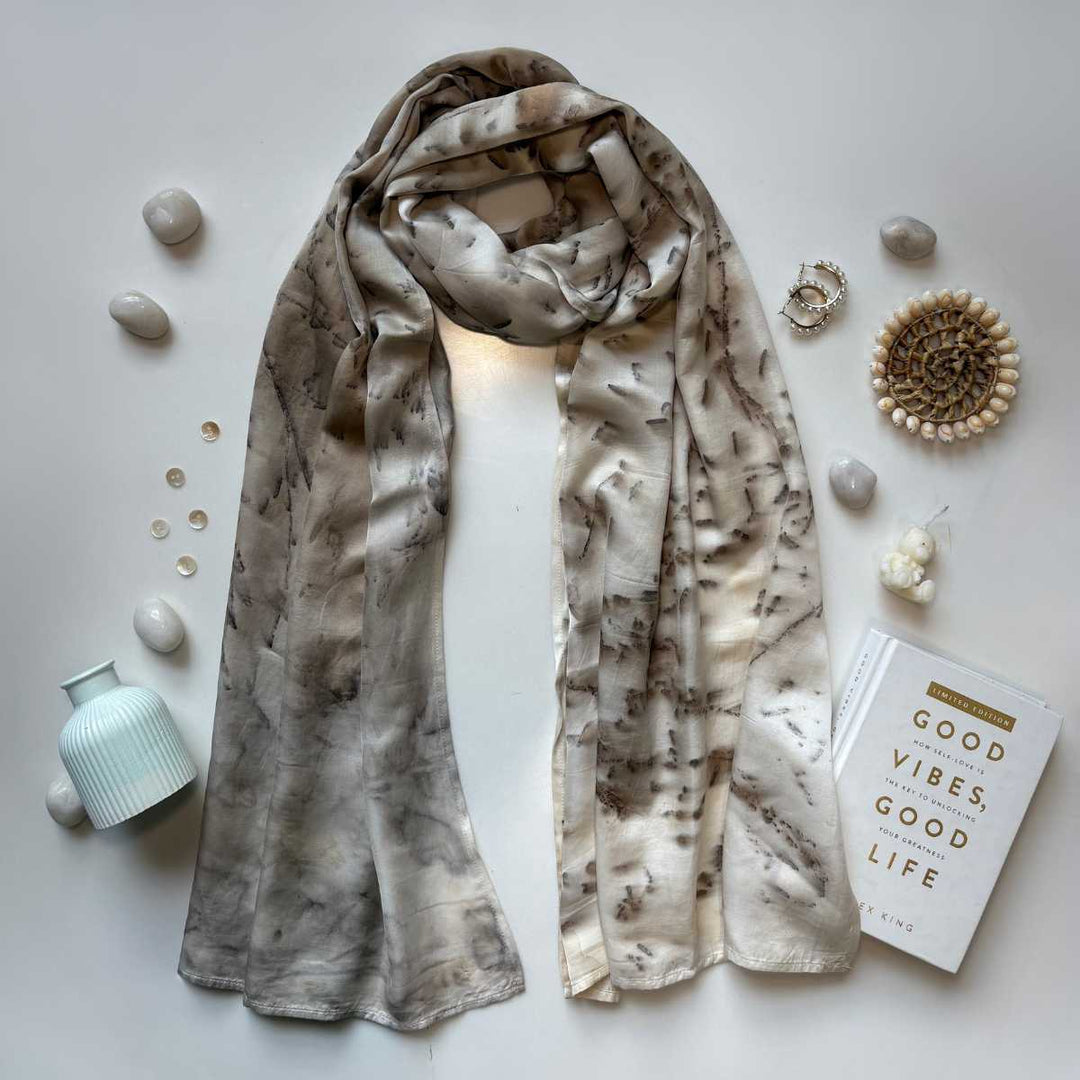 Eco - printed Silverwood Canopy Scarf - Suspire