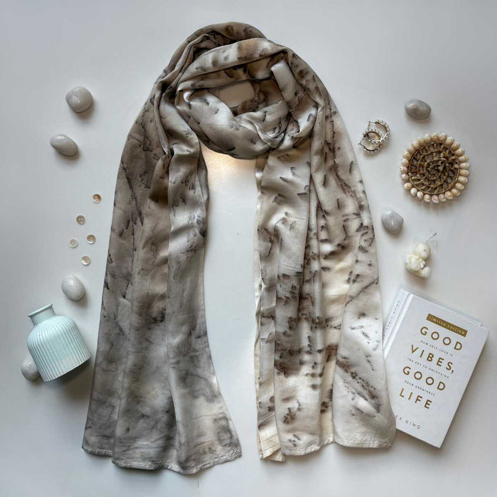 Eco - printed Silverwood Canopy Scarf - Suspire