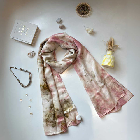Eco-printed Softly Rooted Scarf