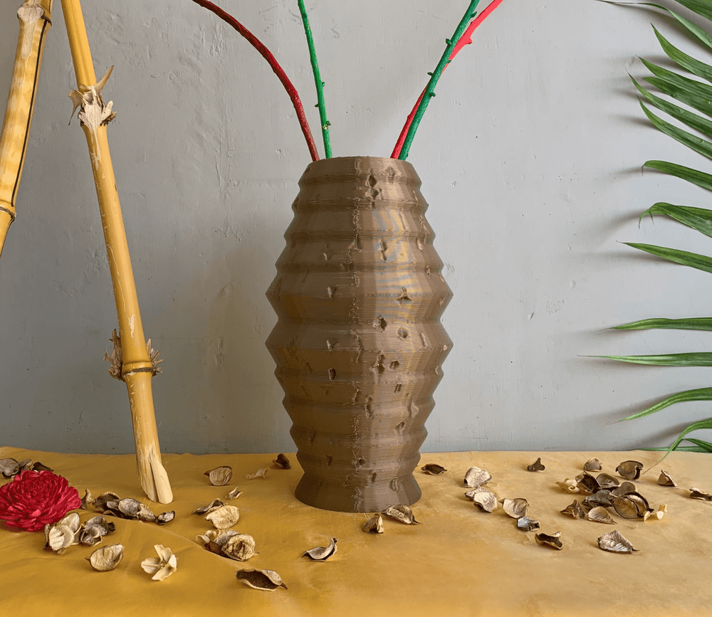 EcoDecor Battered Relic – Plant-Based Exotic Bronze Vase | Eco-Friendly Home Décor