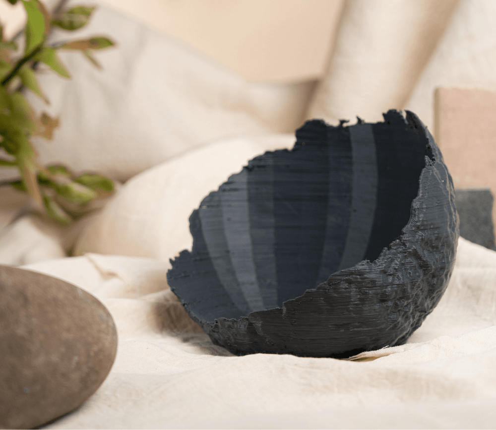 EcoDecor Boolean Concave – Plant-Based Simple Grey Bowl | Eco-Friendly Décor