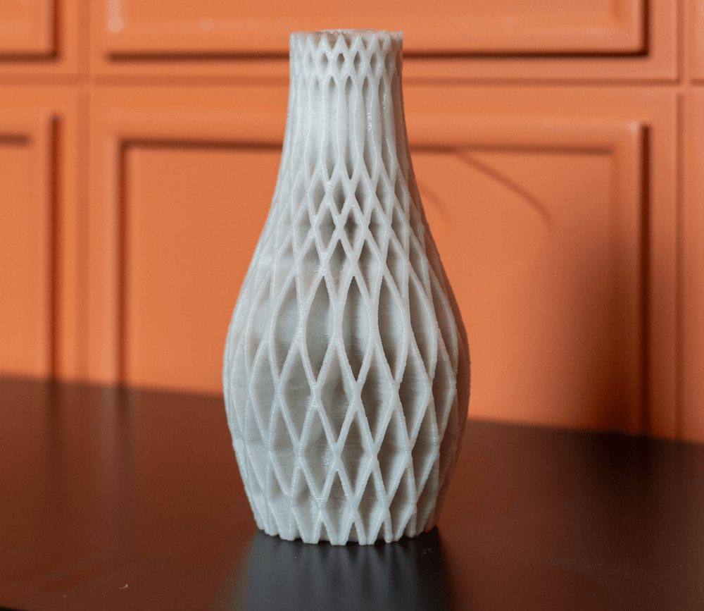 EcoDecor Converge – Plant-Based Marble White Vase | Sustainable Home Décor