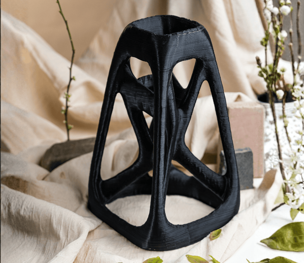 EcoDecor Exo Tesseract – Plant-Based Simple Black Figurine | Eco-Friendly Décor