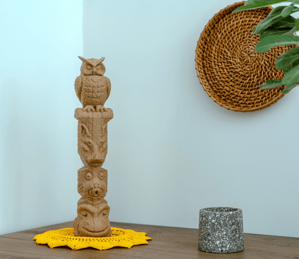 EcoDecor Fauna Odyssey – Plant-Based Light Wood Sculpture | Sustainable Home Décor