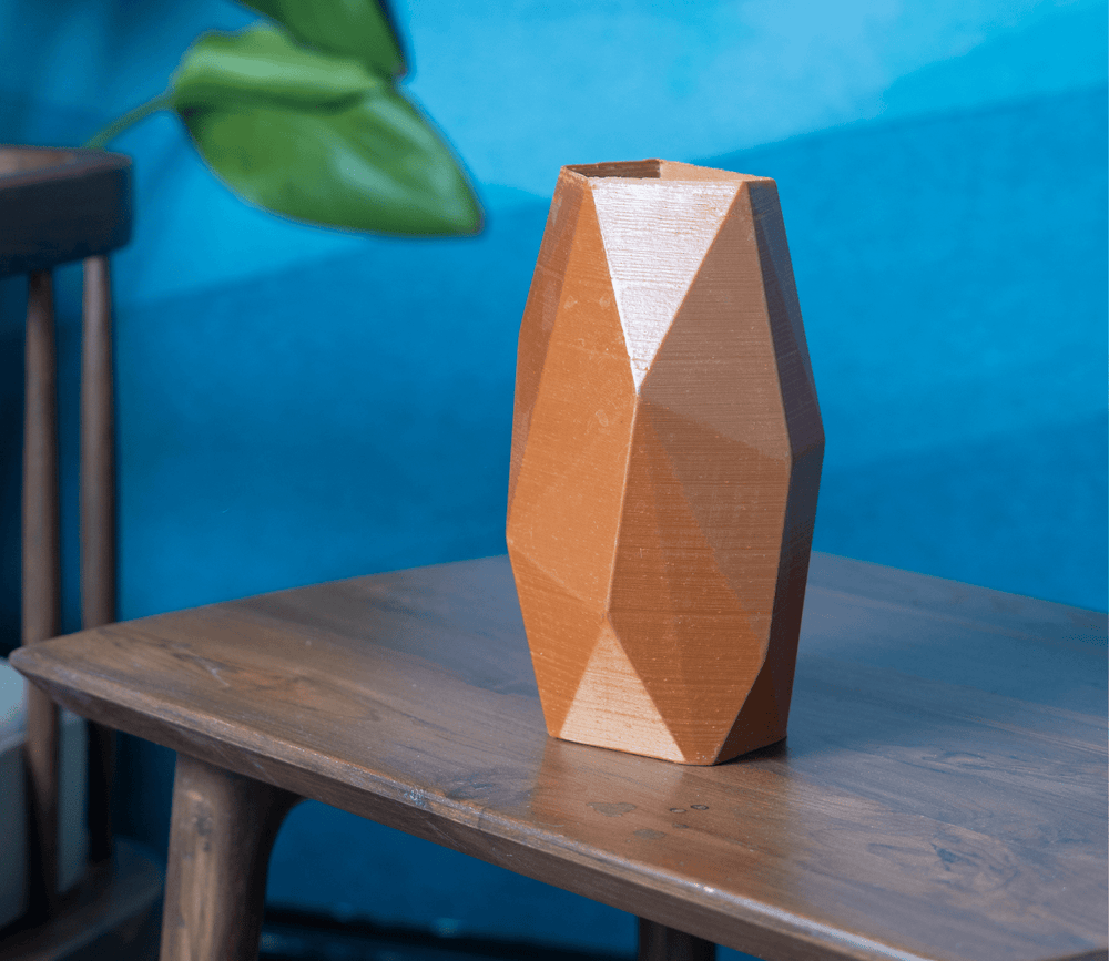 EcoDecor Low Poly – Plant-Based Exotic Brass Vase | Eco-Friendly Décor