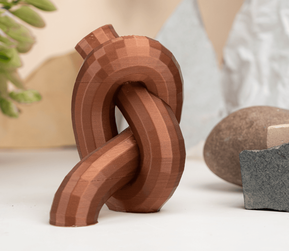 EcoDecor Mere Knot – Plant-Based Translucent Copper Vase | Sustainable Home Décor