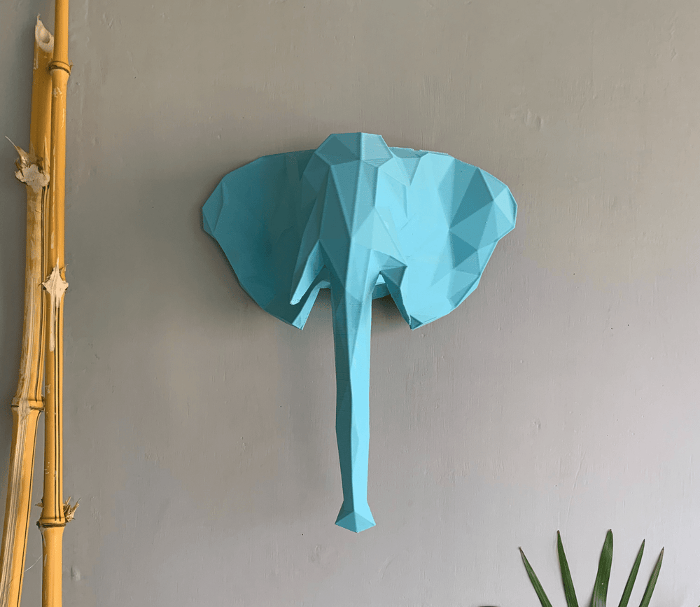 EcoDecor Pacific Tusker – Plant-Based Baby Blue Wall Décor | Sustainable Wall Art