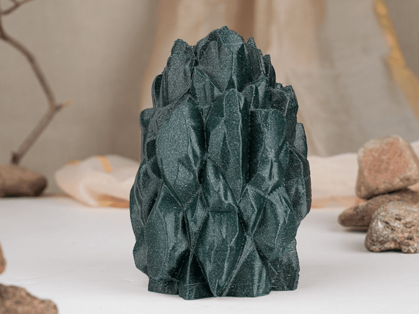 EcoDecor Raw Crustanite – Plant-Based Twinkling Green Figurine | Eco-Friendly Décor