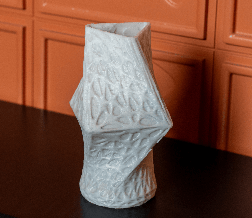EcoDecor Shape Shifter – Plant-Based Marble White Vase | Eco-Friendly Décor