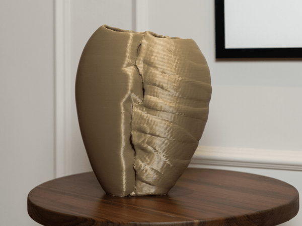 EcoDecor Shining Duality – Plant-Based Exotic Titanium Vase | Eco-Friendly Décor