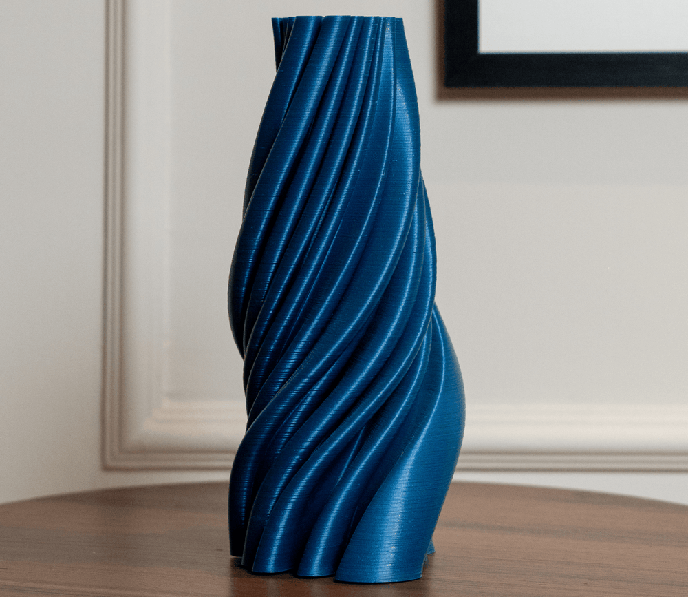 EcoDecor Swirling Mint – Plant-Based Turquoise Green Vase | Biophilic Home Décor