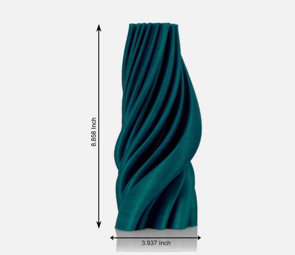 EcoDecor Swirling Mint – Plant-Based Turquoise Green Vase | Biophilic Home Décor