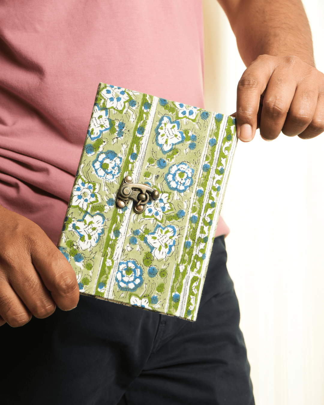 Ecokari Canvas Bloom Lock Journal | Handmade Paper - Suspire