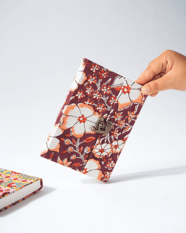Ecokari Canvas Bloom Lock Journal | Handmade Paper