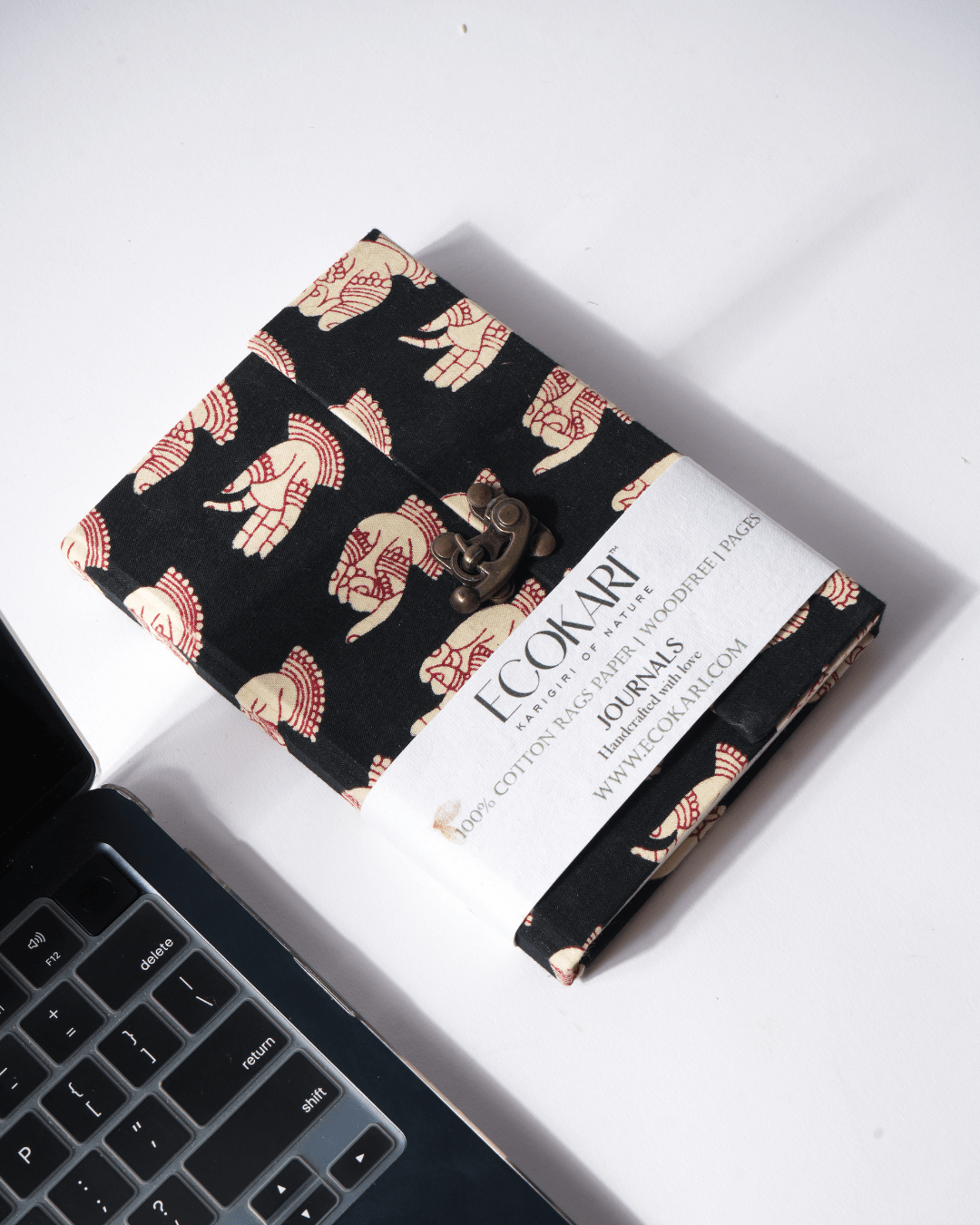 Ecokari Canvas Bloom Lock Journal | Handmade Paper - Suspire