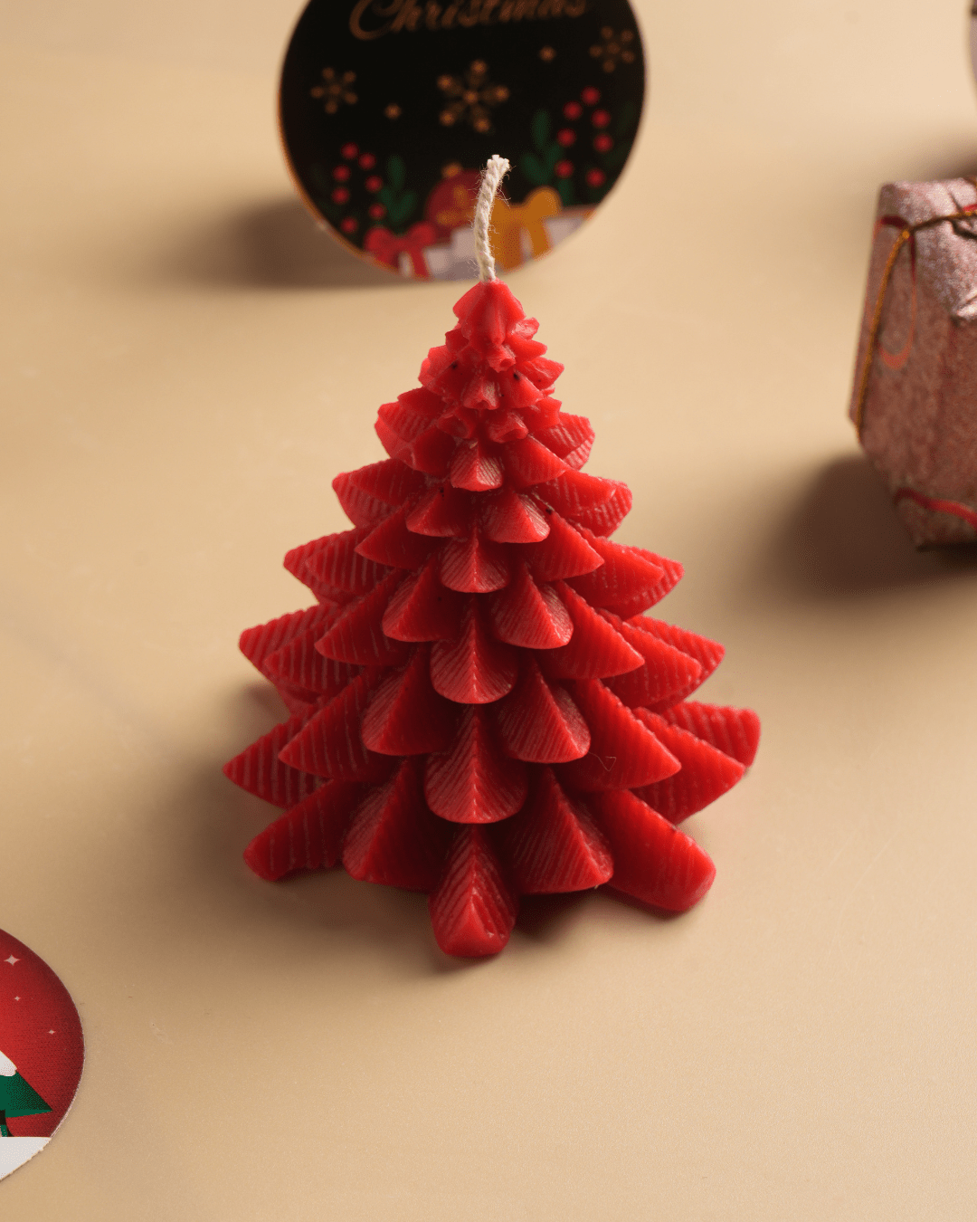 Ecokari Holiday Pine Tree Soy Candle – Handmade & Colorful (3 Inch) - Suspire