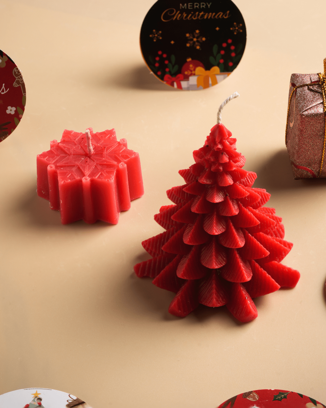 Ecokari Winter Wonderland Candle Set – Christmas Tree & Snowflake - Suspire