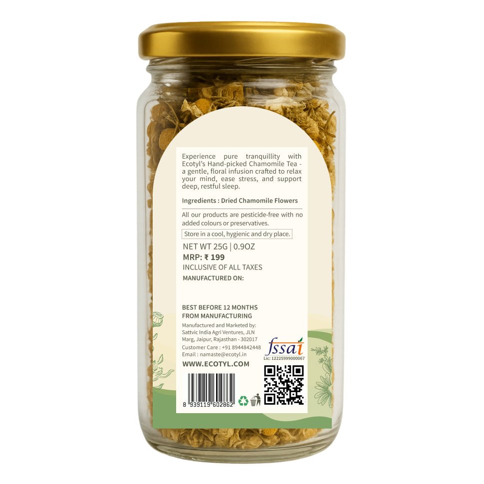 Ecotyl Chamomile Tea | Calming Herbal Tea | Supports Sleep & Relaxation | 25g - Suspire