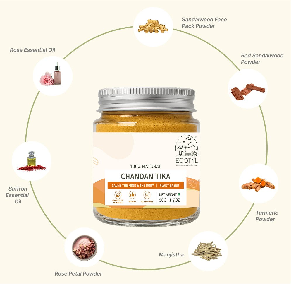 Ecotyl Chandan Teeka | Natural Sandalwood Teeka | Puja & Meditation | 50g - Suspire