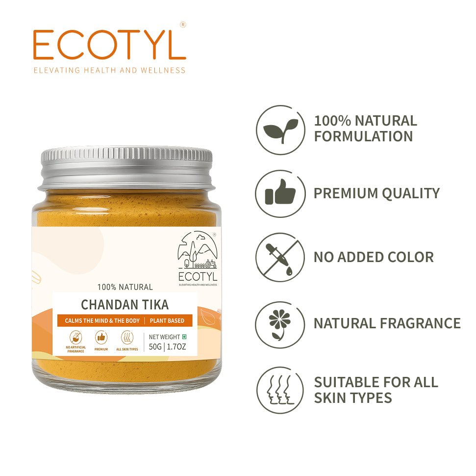 Ecotyl Chandan Teeka | Natural Sandalwood Teeka | Puja & Meditation | 50g - Suspire
